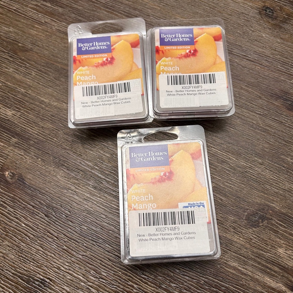 Better Homes Gardens White Peach Mango Wax Melts Limited Edition 3 Pack lot